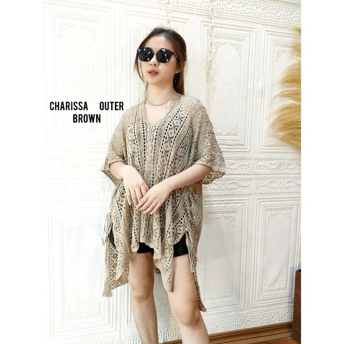 Promo Charissa Outer -  Blouse Outer Rajut Jaring-Jaring Knitt Import