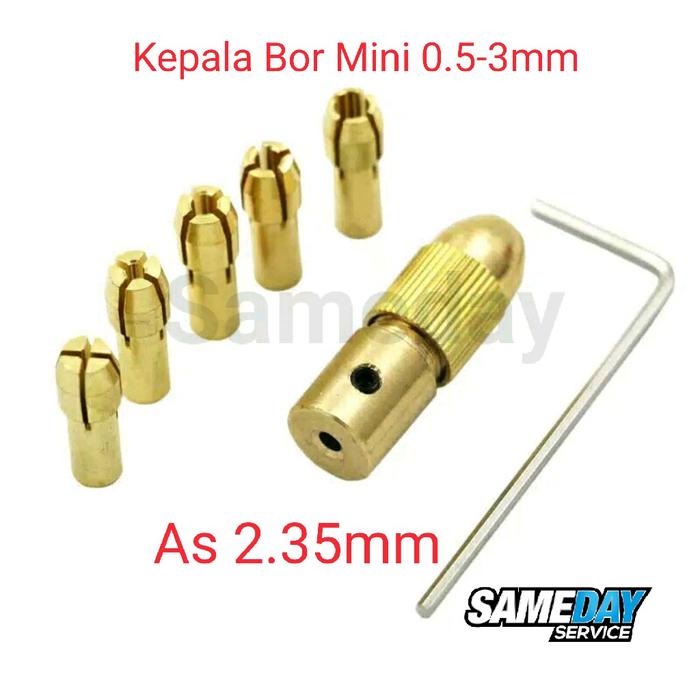 Kepala Bor Mini Collet Chuck Mini Drill 7pcs Set As 2.35mm