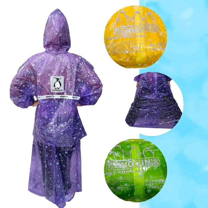 Jas Hujan Jaket Rok Star Penguin's Tebal