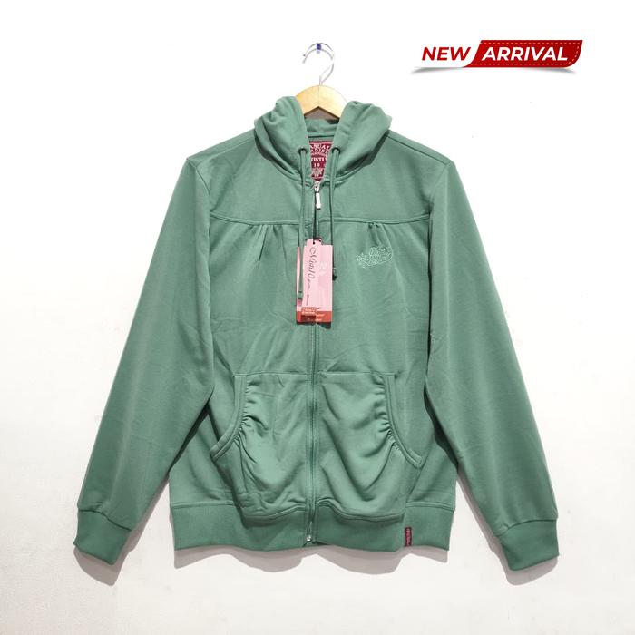 Jaket/Jumper Wanita MISTI10 Big Size Hijau Full Katun