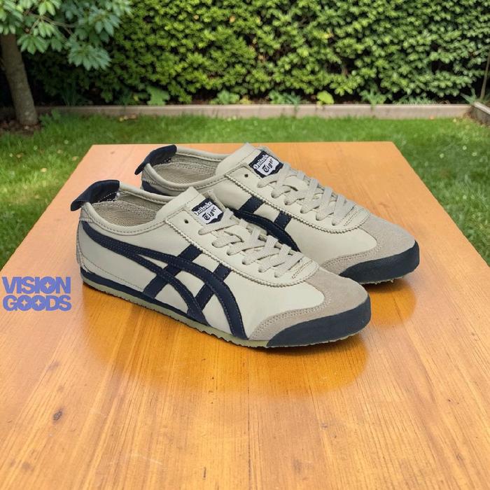 Sepatu Pria Wanita 0nitsuka Mexico 66 Cream Navy Indian Ink Original