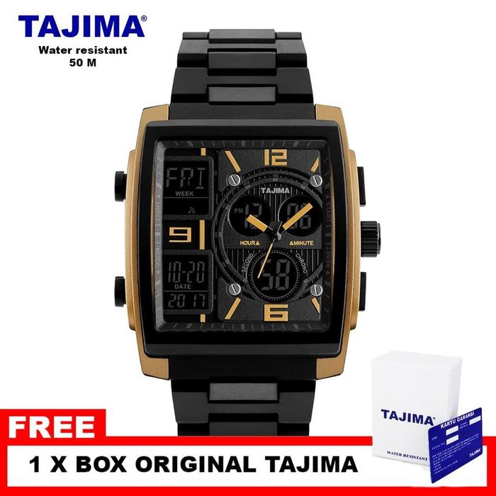 Jam Tangan Analog Digital Pria Tajima 9836 Tahan Air 50 Meter Garansi 1 Tahun + Free BOX