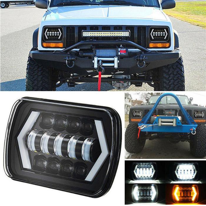 5X7 Inch Rectangular Sealed Beam LED Headlight With DRL For Jeep