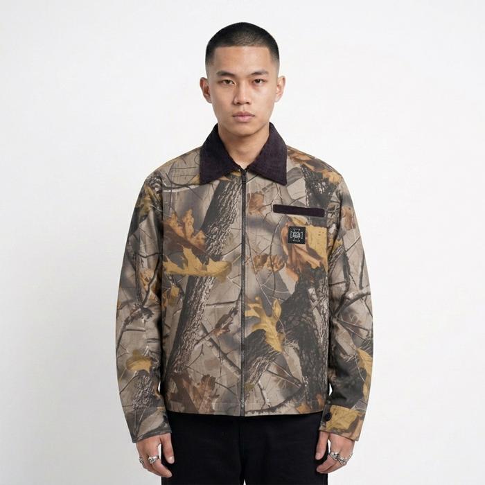 FRDM work jaket hitam realtree motif boxy fit outer Blazer Formal Pria Casual Slim