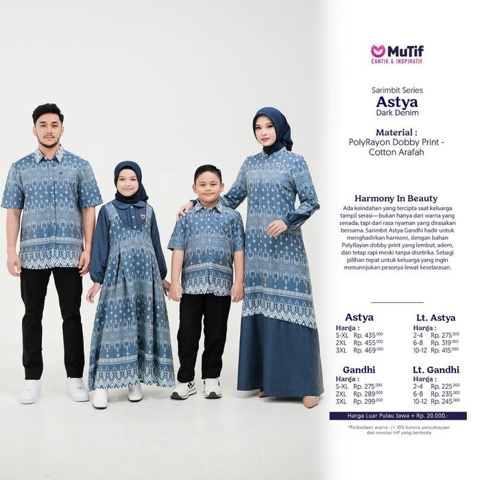 MUTIF - Sarimbit Mutif ASTYA-GANDHI Dark Denim Terbaru 2026