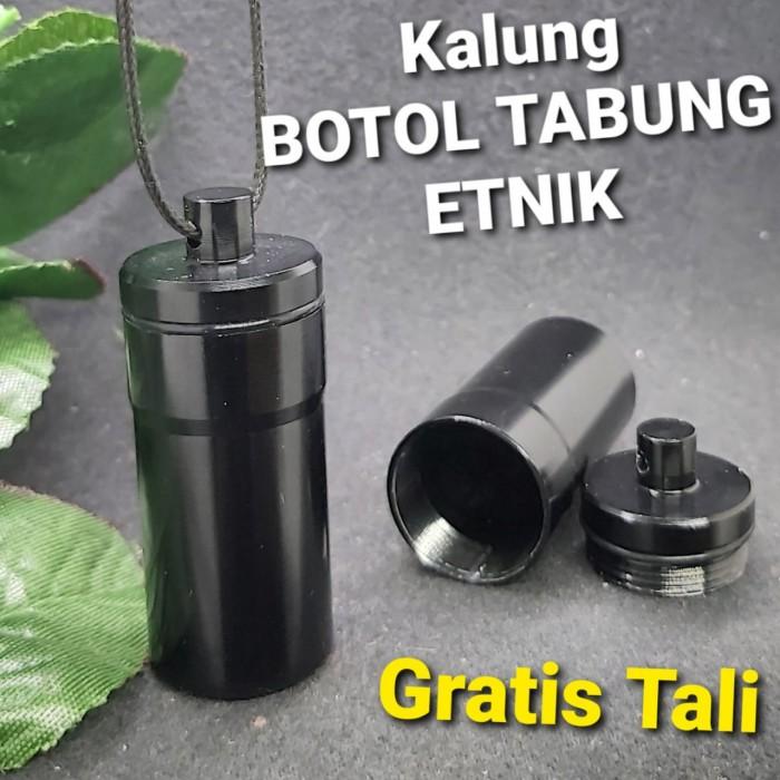 LIONTIN Kalung Botol Parfum Tabung Titanium BESAR Sembahyang Kuningan