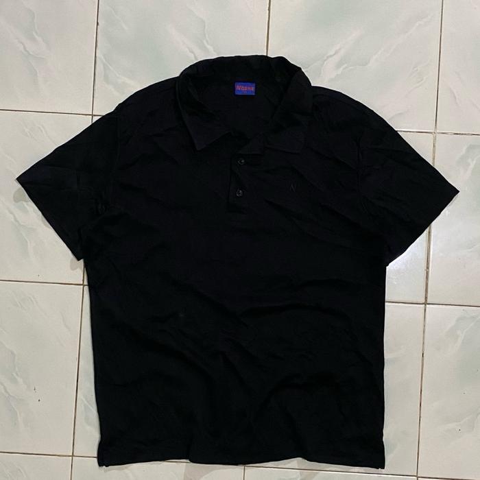 Kaos kerah polo poloshirt atasan pria cowok laki laki basic polos hitam N’gene second