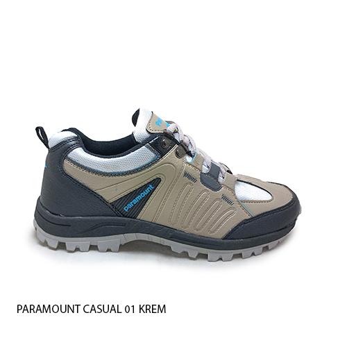 Sepatu pria casual tali terbaru trendy kekinian PARAMOUNT CASUAL 01 KREM Shoes Sneakers