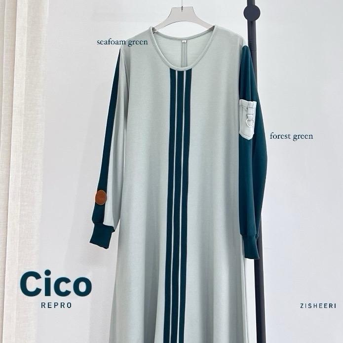 Zisheeri Cico Repro Dress Sporty Kaos  Polo Premium Gamis Muslimah Wanita