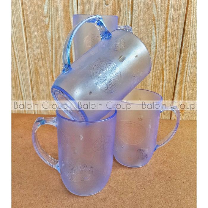 SATU BOX ISI 6 PCS GELAS GAGANG UKURAN 400.ML BAHAN PLASTIK TAHAN PANAS KUALITAS FOOD GRADE | GELAS