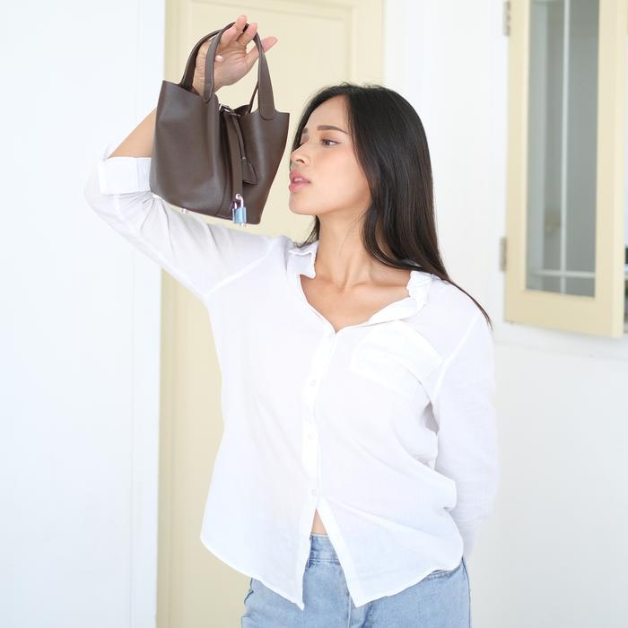 Sendy Leather Pico 18Cm Tas Wanita Kulit Sapi Picotin Mini Awet