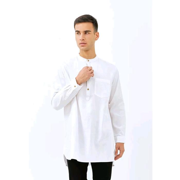 Baju Koko Pria Original Lois KLL342WH Putih Muslim Panjang Kurta