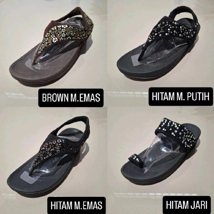 FITFLOP SANDAL WANITA LEAF GOLD TALI BELAKANG BARU ASLI ORIGINAL