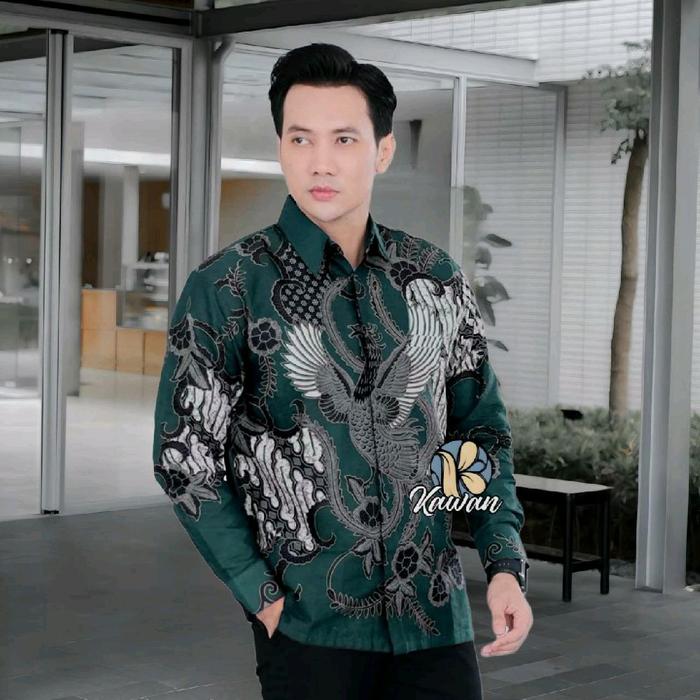 KEMEJA BATIK DEWASA LENGAN PANJANG & LENGAN PENDEK MOTIF SOANG HIJAU