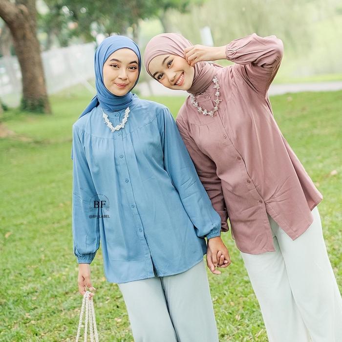 Adagera Market Bf Label - Lalisa Top | Kemeja Rayon Twill | Kemeja Basic Murah | Korean Style | Leba