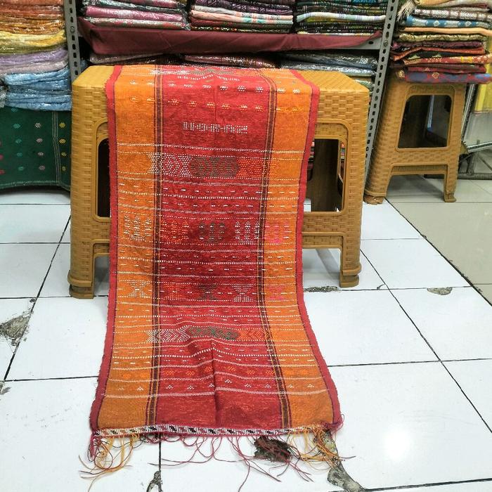 ULOS HANDE-HANDE TENUNAN TARUTUNG FULL SIMATA WARNA MERAH SISI KUNING KUNYIT
