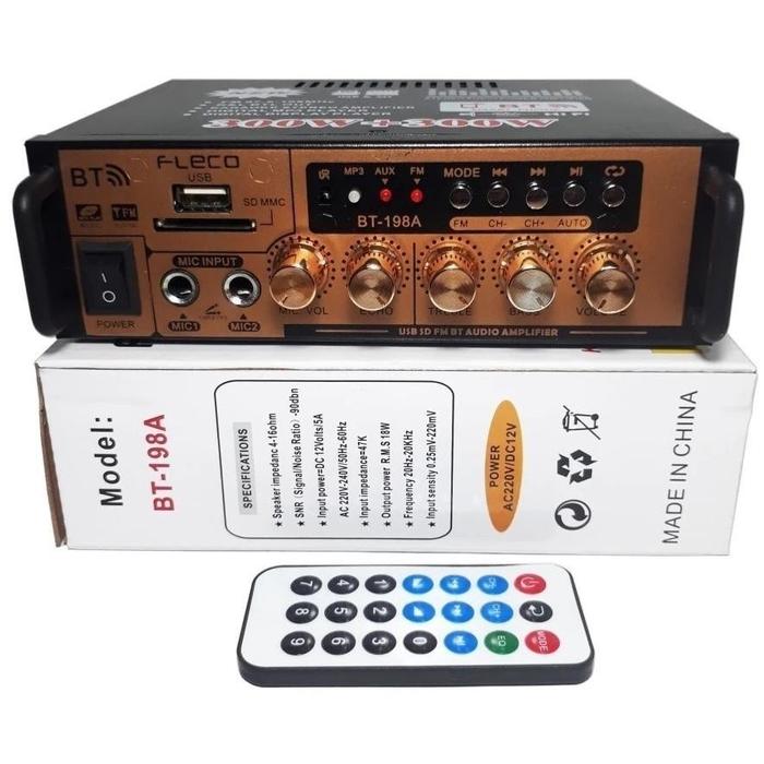 Power Amplifier Fleco Karaoke Bluetooth BT198A-198E