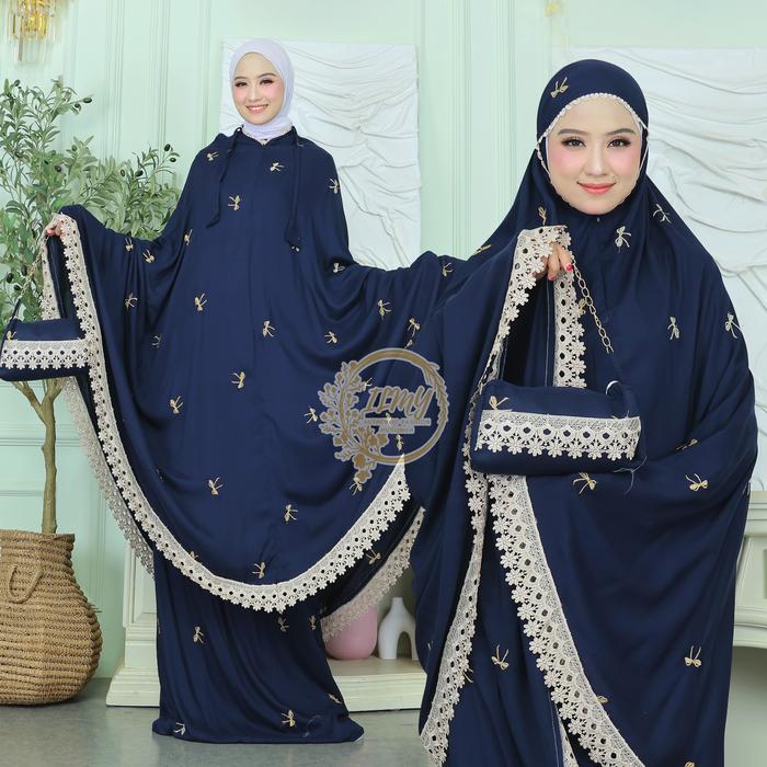 ILMY MUKENA SELINA RAYON BORDIR RENDA GIPER 6 CM  2 in 1