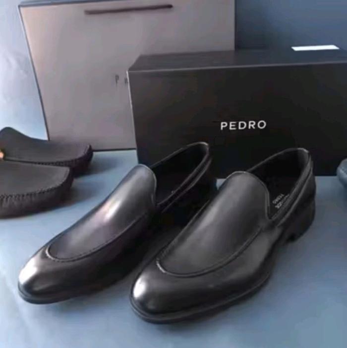 PEDRO sepatu kulit hitam VFPP685 original Pedro store