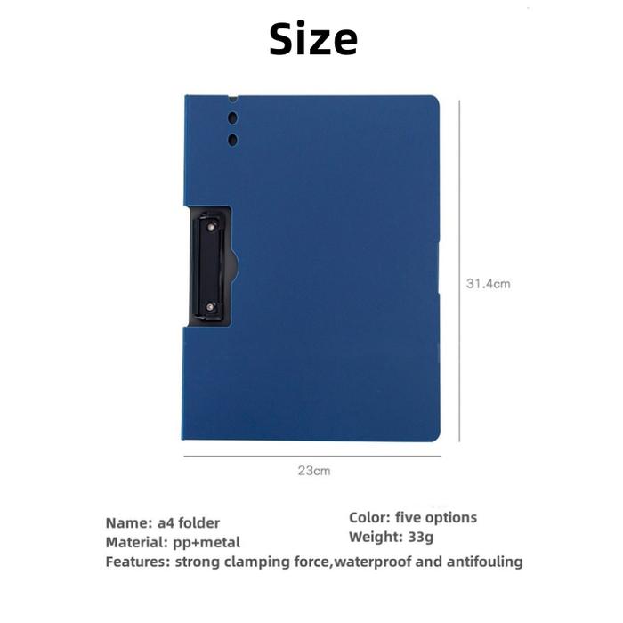 A4 Map Jepit Papan Klip File Organizer Folder Clipboard A4