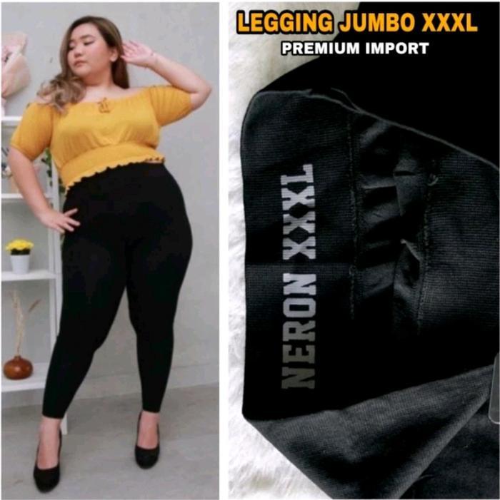 Legging Neron 903 Jombo/Xxxl Panjang Dewasa Lembut Hitam