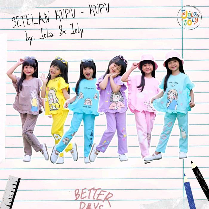 set jola Joli girls setelan anak cewek usia 3-4 tahun Lengan pendek