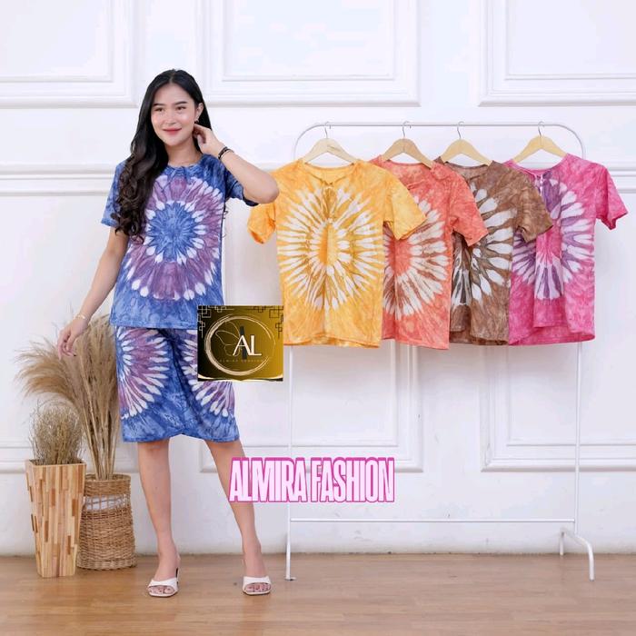 Paket 3 PCS Setelan Baju Wanita /Setelan Kulot Motif Abstrak/Setelan Celana Pendek Wanita Murah/ Set