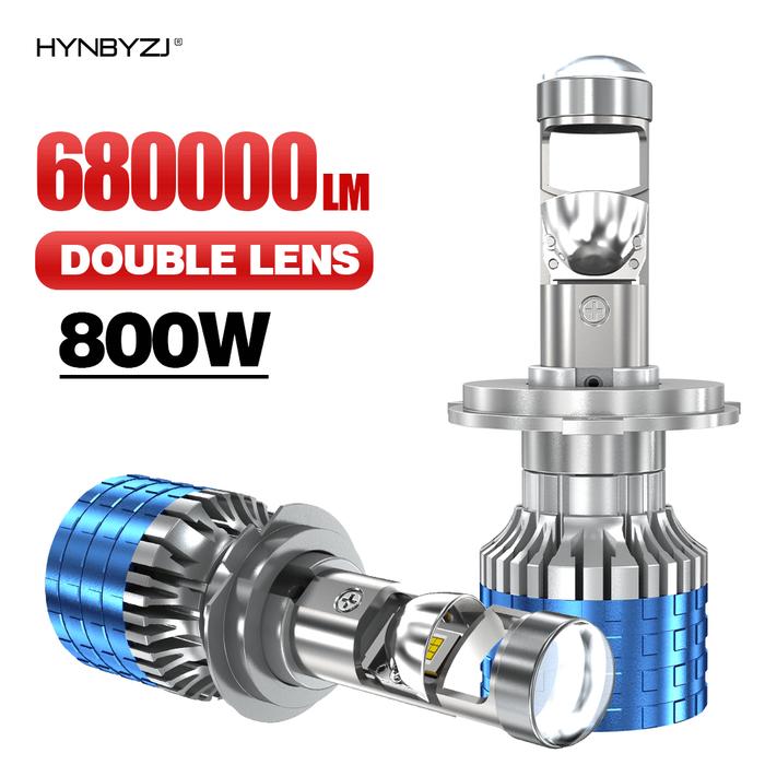HYNBYZJ 800W H7 H4 LED Headlight Mini Lens Projector H9 H11 9005