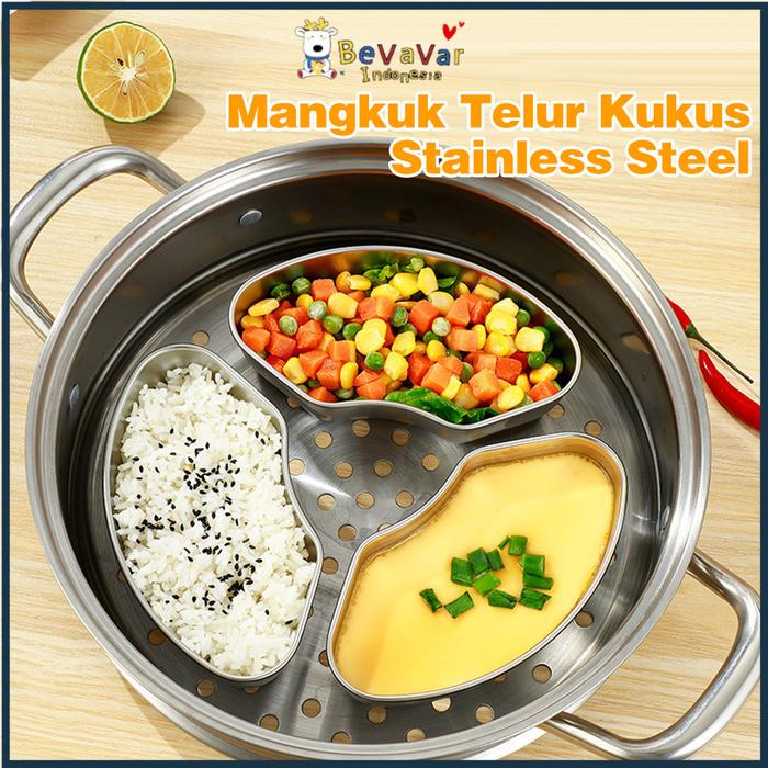 BEVAVAR Wadah Kukus Makanan Mangkok Kotak Kukus Panci Stainless Steel