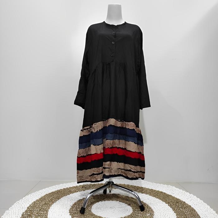 Tunik Rainbow Delight | Atasan Midi Dress Wanita Kekinian Katun Rayon Busui