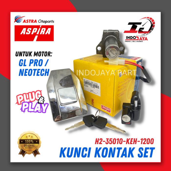 Indra Motopart - [New] [ KUNCI KONTAK ASSY ASPIRA GL PRO / NEOTECH / KUNCI KONTAK SET + JOK / PAKET 