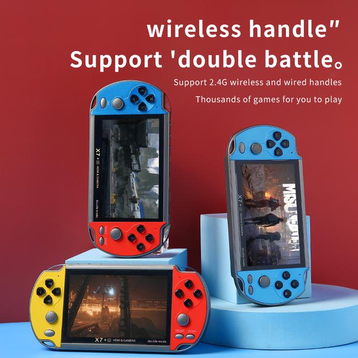 New X7 Double Version Handheld Game Console with Camera 4.3 Inch