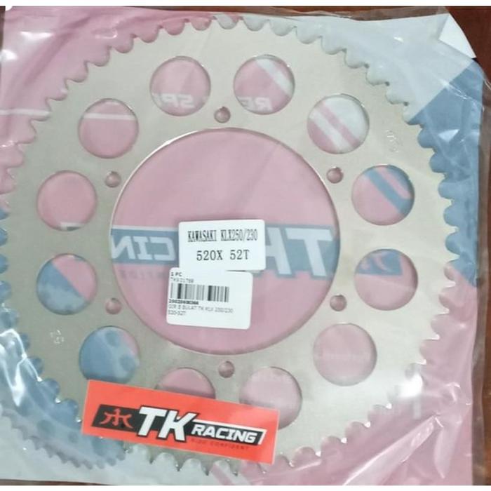 Sprocket Gir Gear Belakang TK racing Kawasaki KLX DT 250 230 Dtracker 520 50 51 52 53 54 55 50T