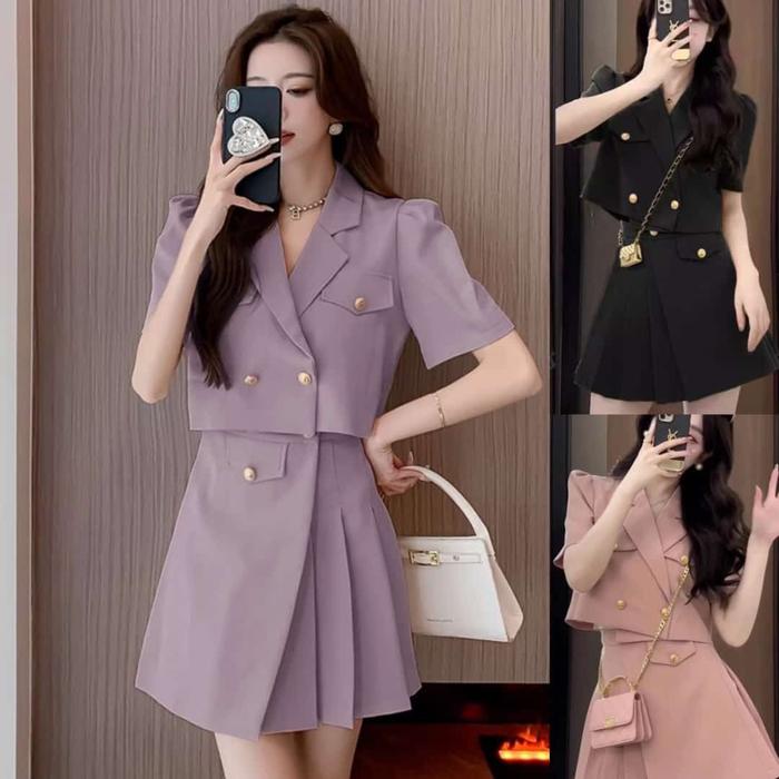 Set Blazer+Rok Lengan pendek
