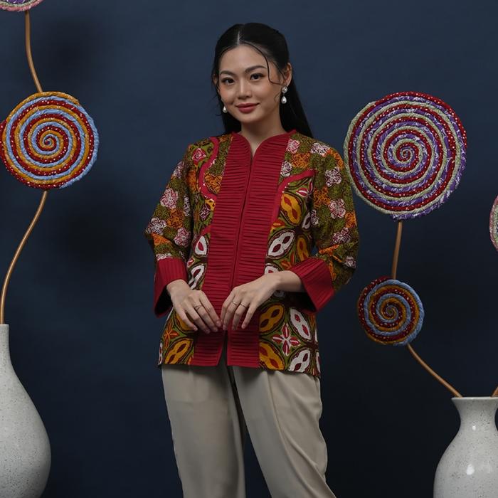 Ready.. NONA RARA - Lipita Permen T3240, Baju kerja blouse batik wanita modern