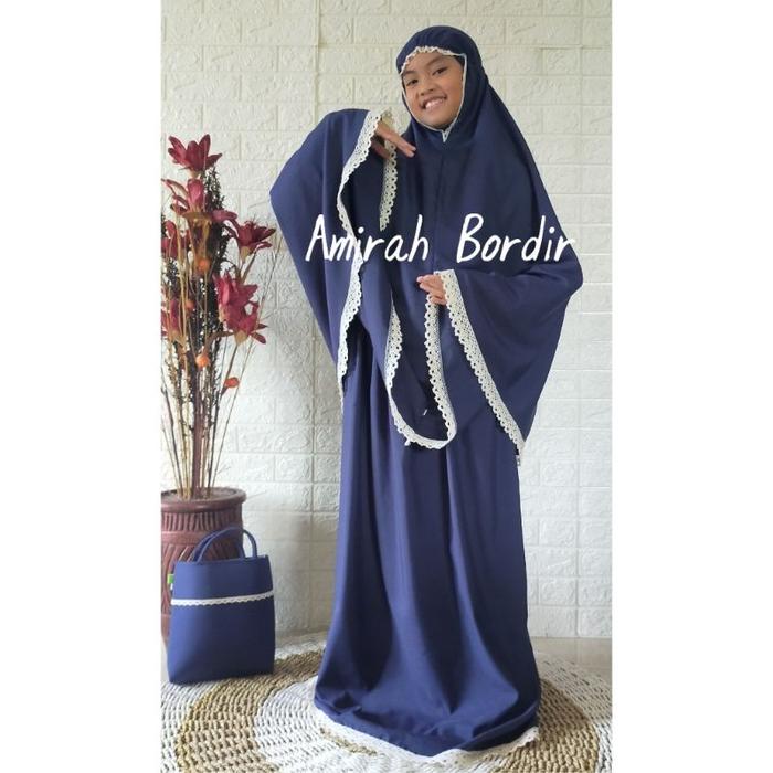 MUKENA ANAK TG KATUN POLOS RENDA USIA 7 - 16 TAHUN( SIZE XXL - XXXL) SIZE XXL BISA MUAT SAMPAI TB 13