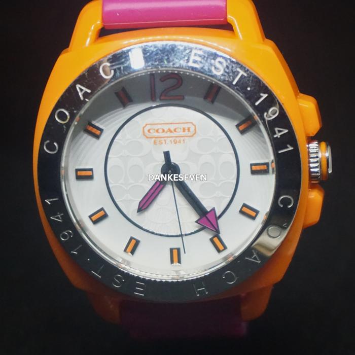 Coach Pink Orange Quartz 41mm USA Men Watch Women Watch Unisex Watch Jam Tangan Pria Wanita