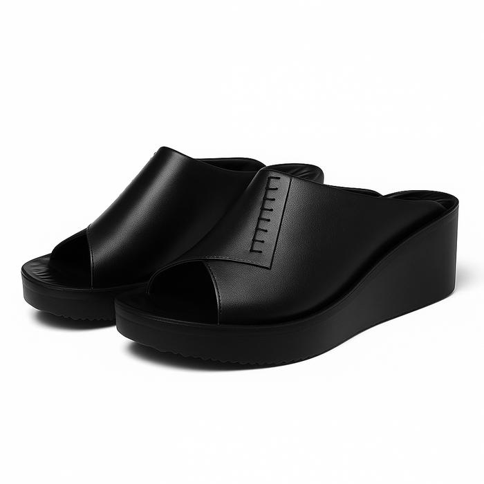 Sandal Wedges Cewek Pesta Viral Fladeo Model Wanita Sendal Ibu-ibu Terbaru Karet wedge  sandals