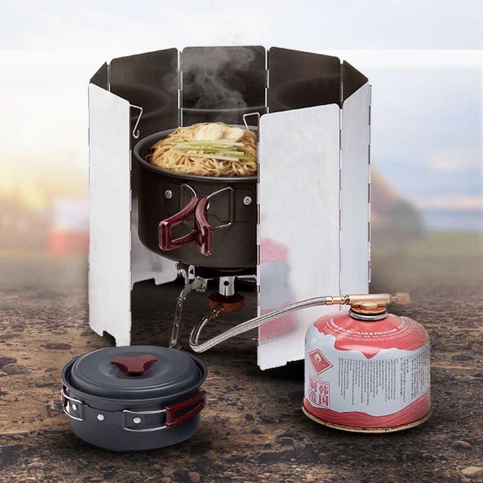 Penahan Angin Windproof Kompor Portable Ukuran 24 x 83,8cm - Plat Penahan Angin Kompor Camping