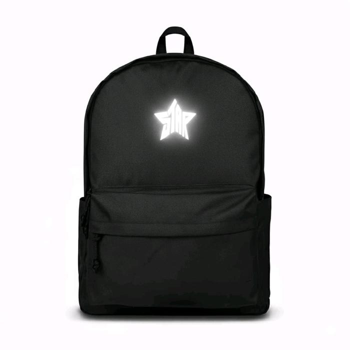 SG REFLEKTIF Tas Ransel Hitam dengan Logo Bintang Reflektif untuk Star One Piece The Beatles Ellese 