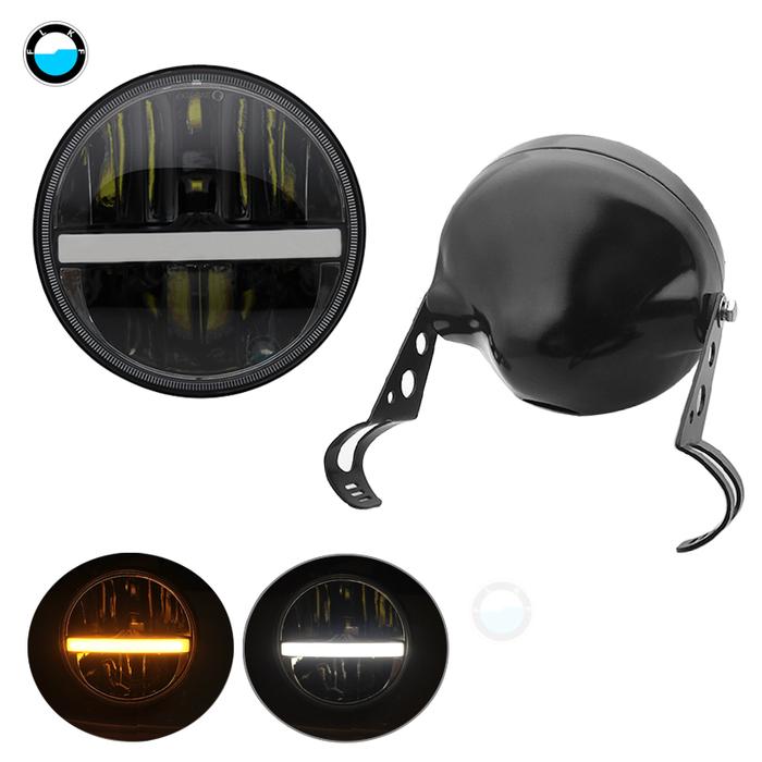 7 inch LED Headlight With Strip light Headlamp 7" LED Head Driving