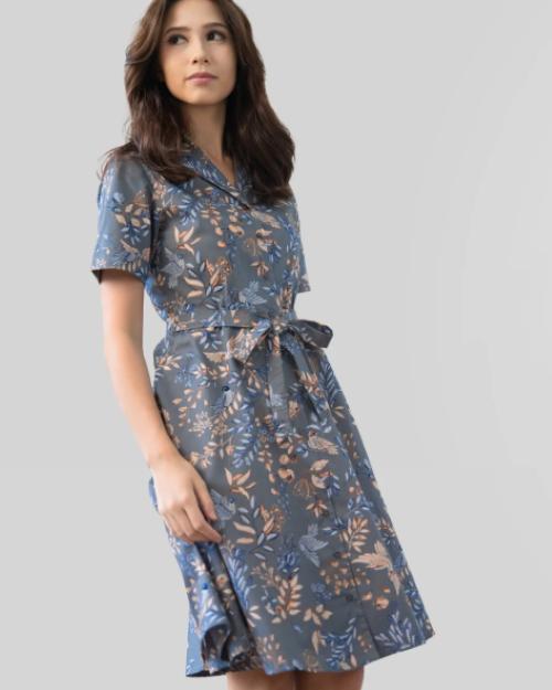 Batik Keris Dress Batik Lengan Pendek Motif Keris Kamajaya