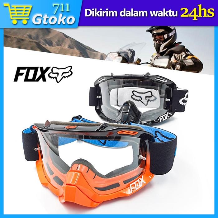 Kacamata Goggle Motor Cross Trail Google Fox UV 400 Anti Sinar Ultraviolet Anti Debu Goggle Helm Mot