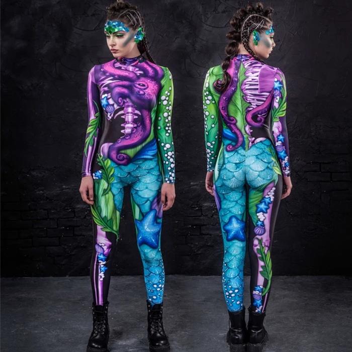 Pakaian Zentai Seksi untuk Wanita Gaun Pesta Karnaval Halloween