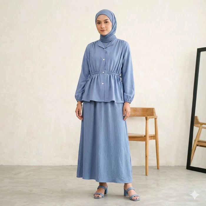 Set Rok Sesil • Setelan rok crinkle airflow