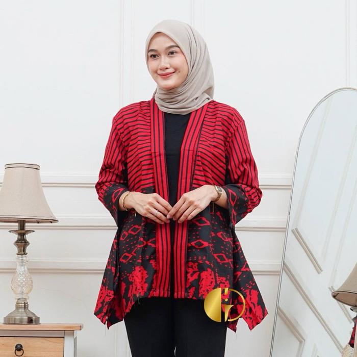 -Blazer Batik Atasan Wanita Outer Batik Modern  Batik Moderen Other Cardigan Baju Kardigan