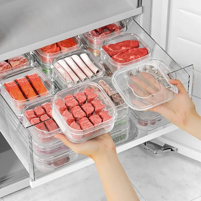 1Pcs Refrigerator Storage Box Fridge Organizer Meat Container Fruit Container Vegetable Food Contain