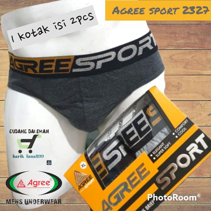 AGREE 2327 Celana Dalam Pria Karet Lr isi 2 Pcs - CD Cowok Sporty - CD Pria Best Seller - Pakaian Da