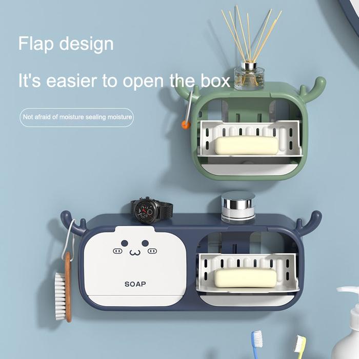 COD Kamar Mandi Kotak Sabun Tempat Sabun Batang Tempel Kamar Mandi /Multifunction Bar Soap Box /kome