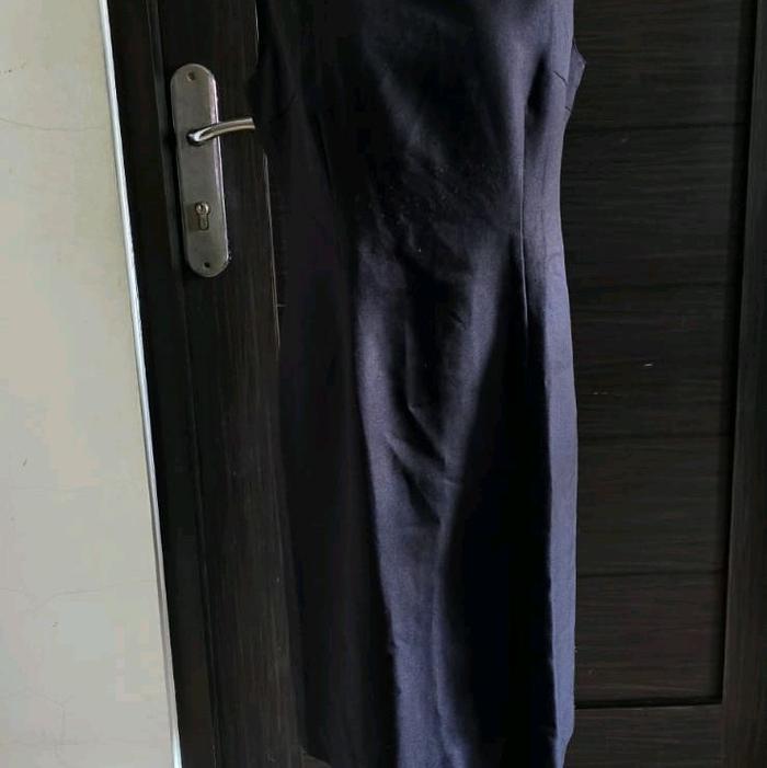 dress hitam leher organza pl